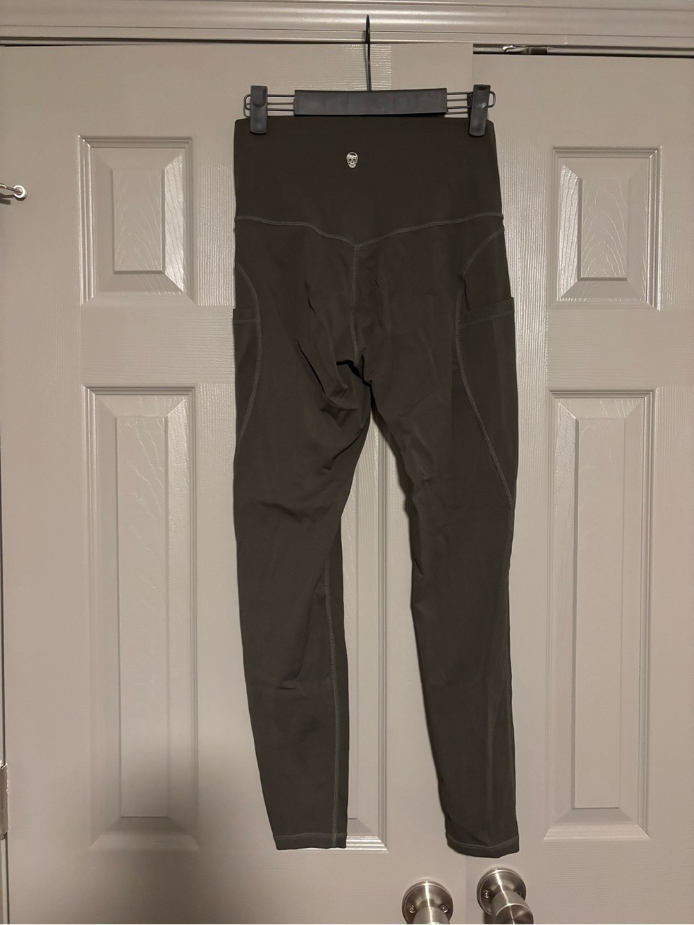 High-Waist Gymreaper Olive Green Leggings - Women